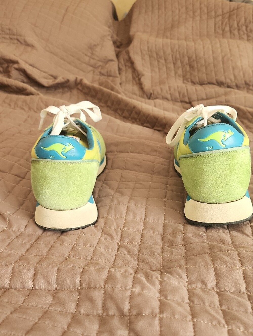kangaROOS Lime Green & Aqua Blue Low-Top Sneakers. - Picture 2 of 6